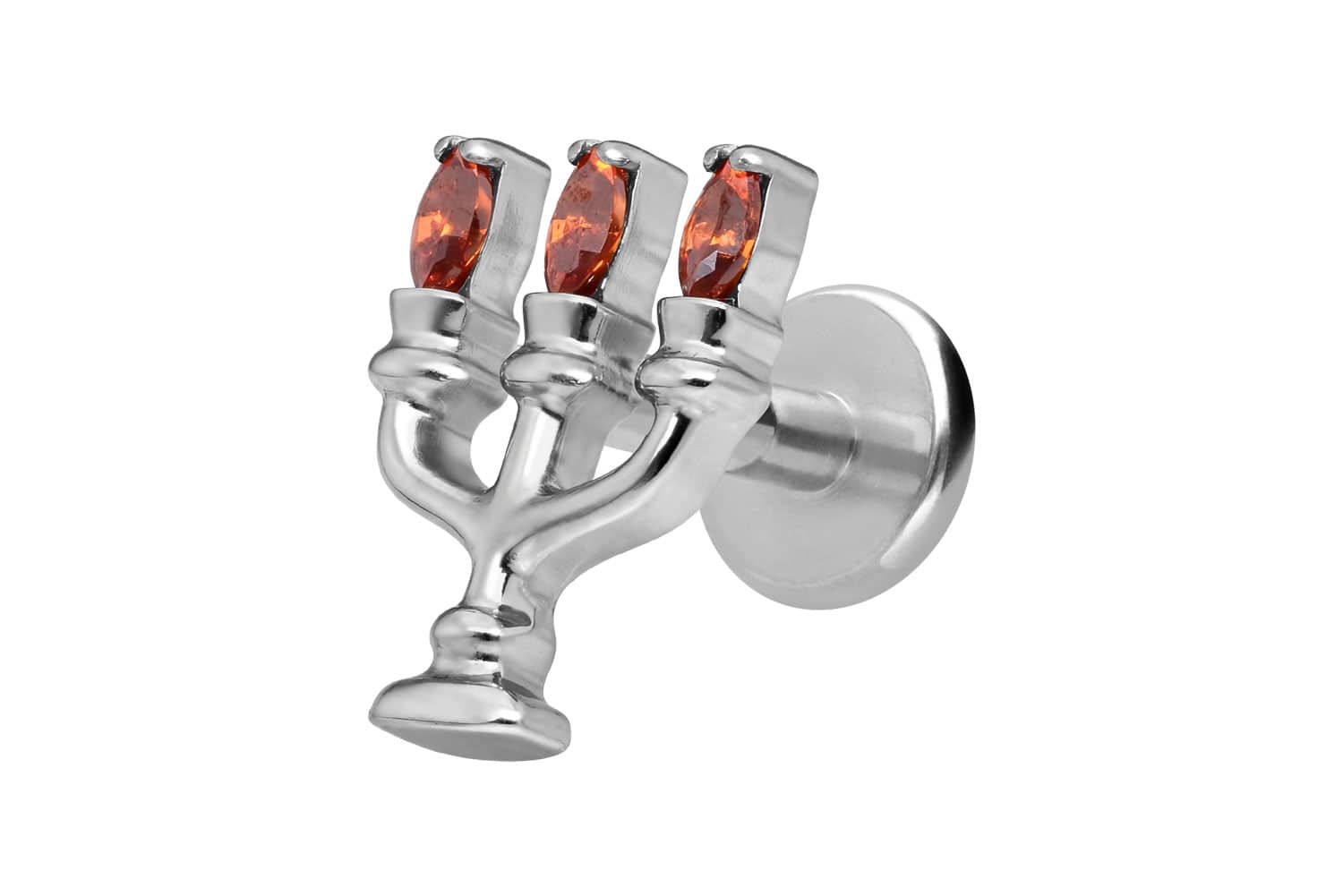 Titan Labret Piercing mit Innengewinde KERZENLEUCHTER